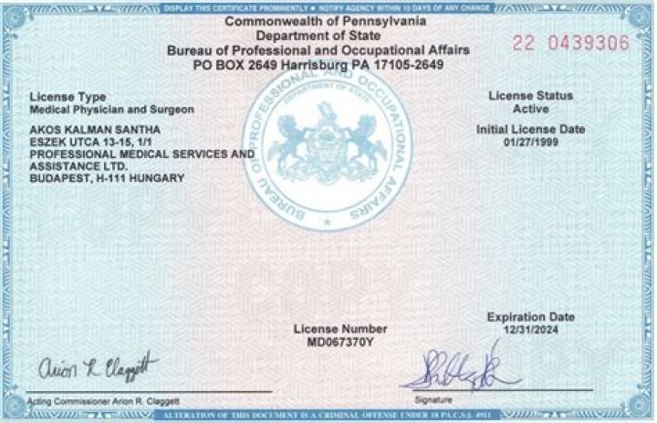 MD State Medical License