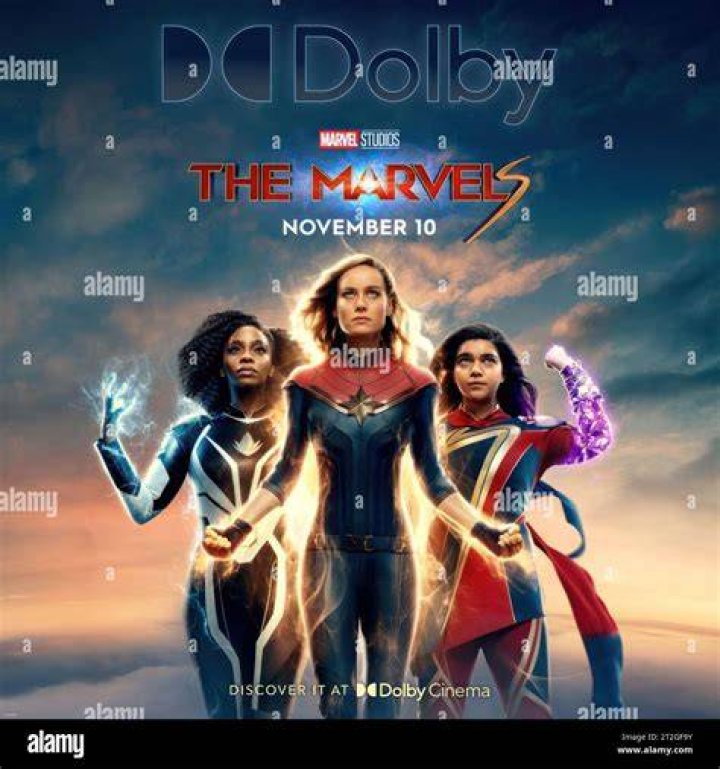 Monica (Teyonah Parris), Captain Marvel (Brie Larson), and Kamala (Iman Vellani) stand together in 'The Marvels.'